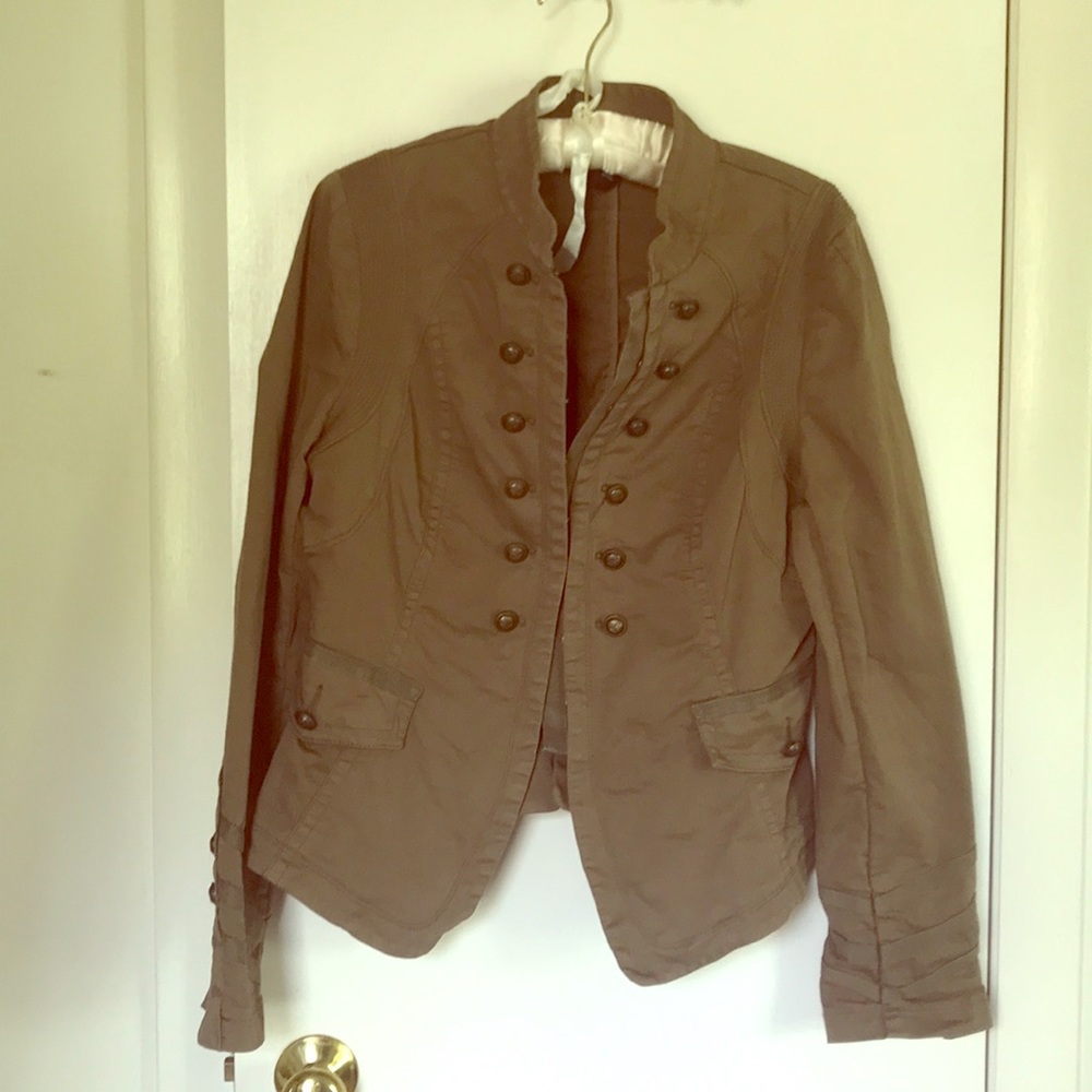 Olive green military jacket, L